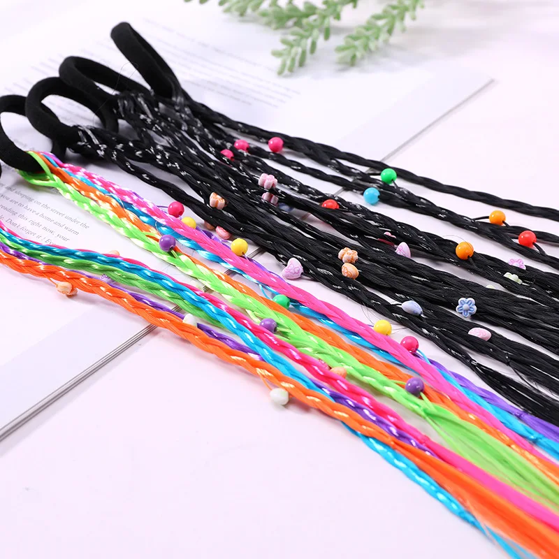 Girls Wig Braides Elastic Hair Rope Rubber Braides Hair Accessories Wig Ponytail Hair Ring Kids Twist Braid Rope Hair Braider