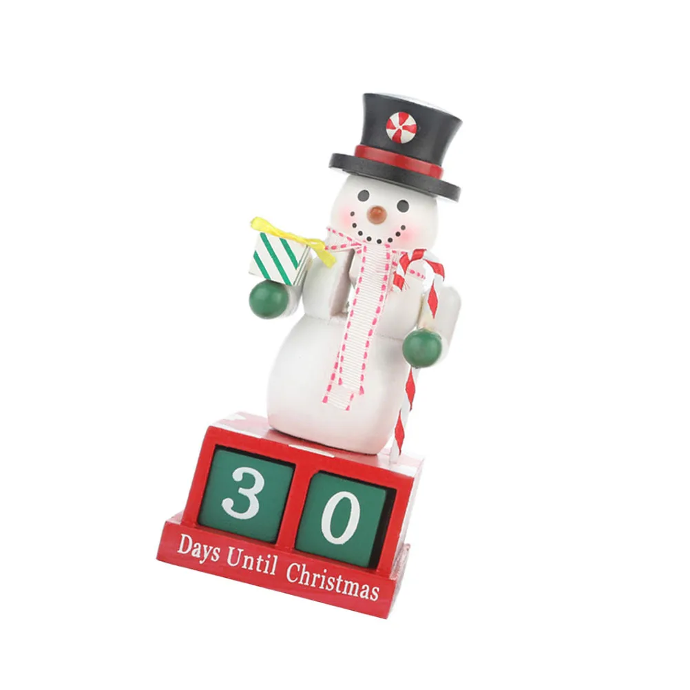 

Wooden Perpetual Calendar Desk Block Bright Colored Number Xmas Cartoon Decoration Office Home Christmas Gift Eco Friendly