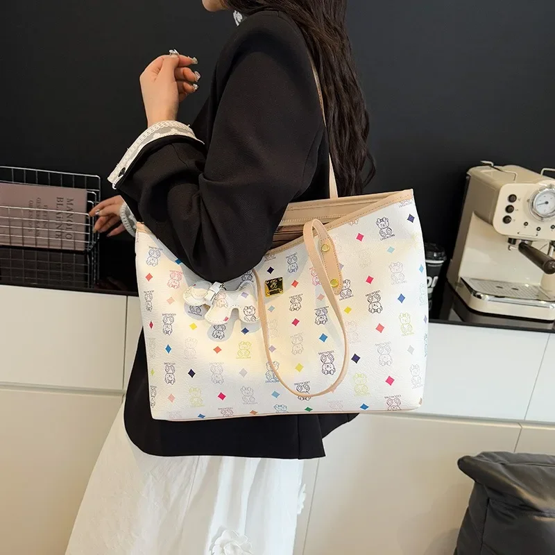 

Elegant Classic Designer Paris Fashion Bag Luxury Tote Messenger Purse Shopper Solid Color Women Large Capacity