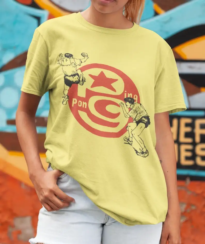 Taiyo Matsumoto Anime Crewneck T-shirt, Ping Pong, Peco, Smile, Vintage Retro Japanese Anime Manga Tee Shirt, Table Tennis