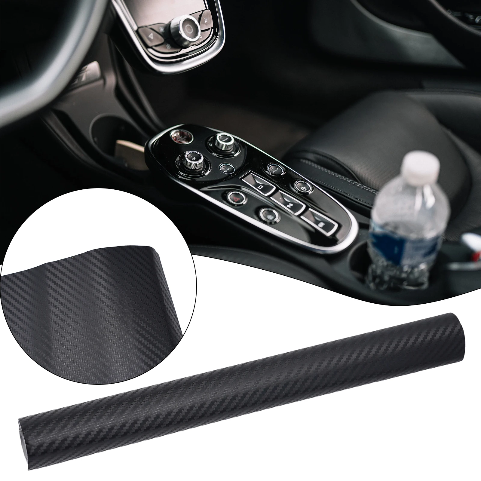 Bumper Car Sticker Decals Fender Foil Inner Interior Waterproof Replacement 3D Carbon Fiber Style Black  Bumper