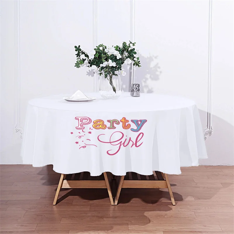 

305CM Round Tablecloths Polyester Table Cloth Cover For Wedding Event Party Christmas Decoration