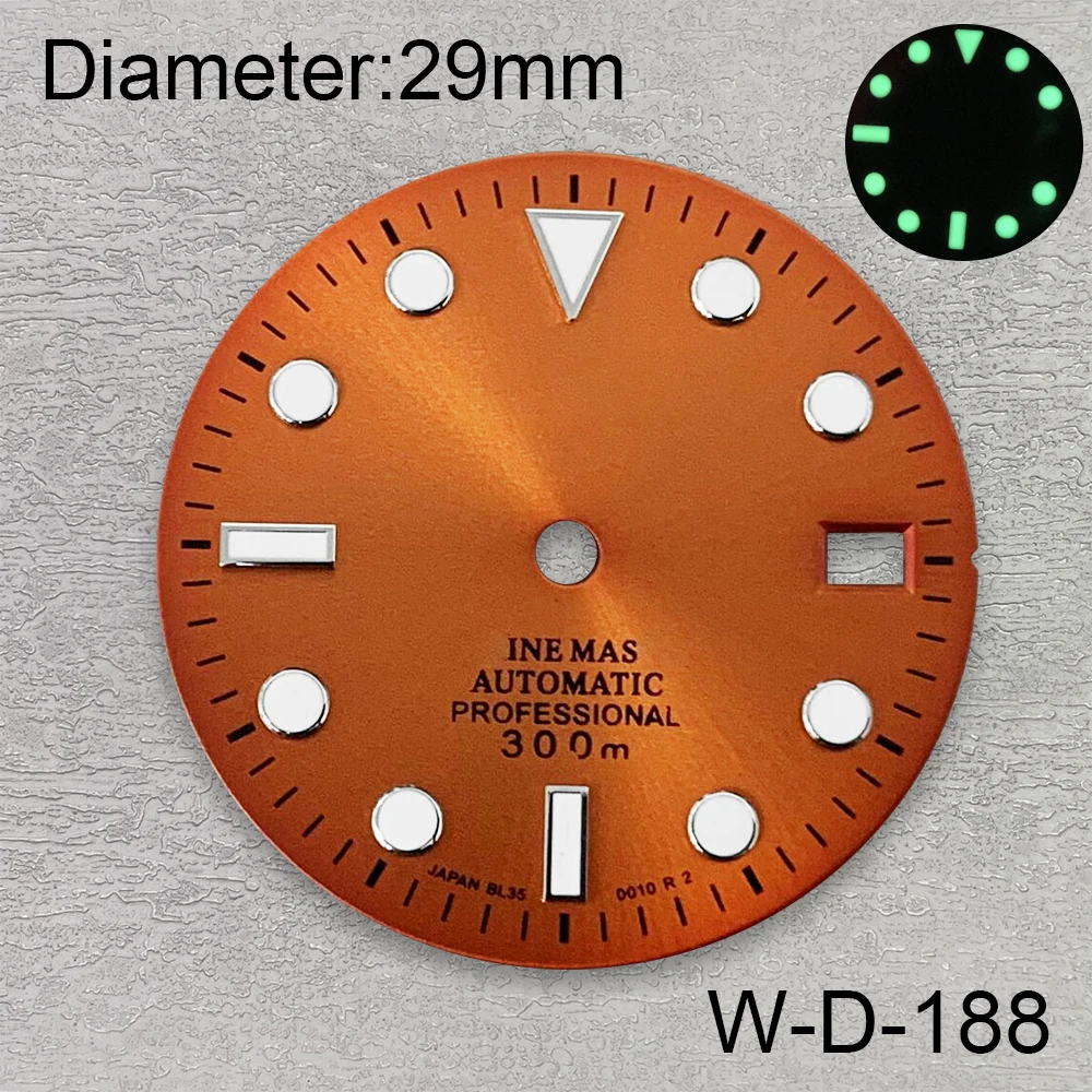 29mm S Logo SUB tarcza do nurkowania nadaje się do NH35/NH36/4R7S japoński mechanizm mocny C3Green świecący zegarek akcesoria do modyfikacji