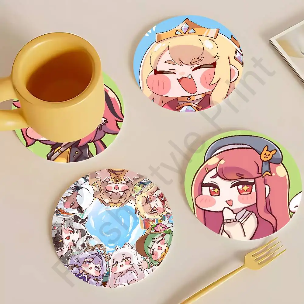 

V-Video Gaming Kawaii T-TrickcalS Wooden Coasters 10cm Round Cosplay Fans Collect Friends Gifts