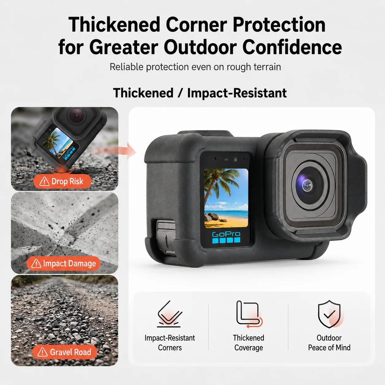 Protective Silicone Case for GoPro GoPro MISSION 1 PRO/1 Tempered Glass Screen Protector Film Lens Cap Cover For GoPro Accessory view 6