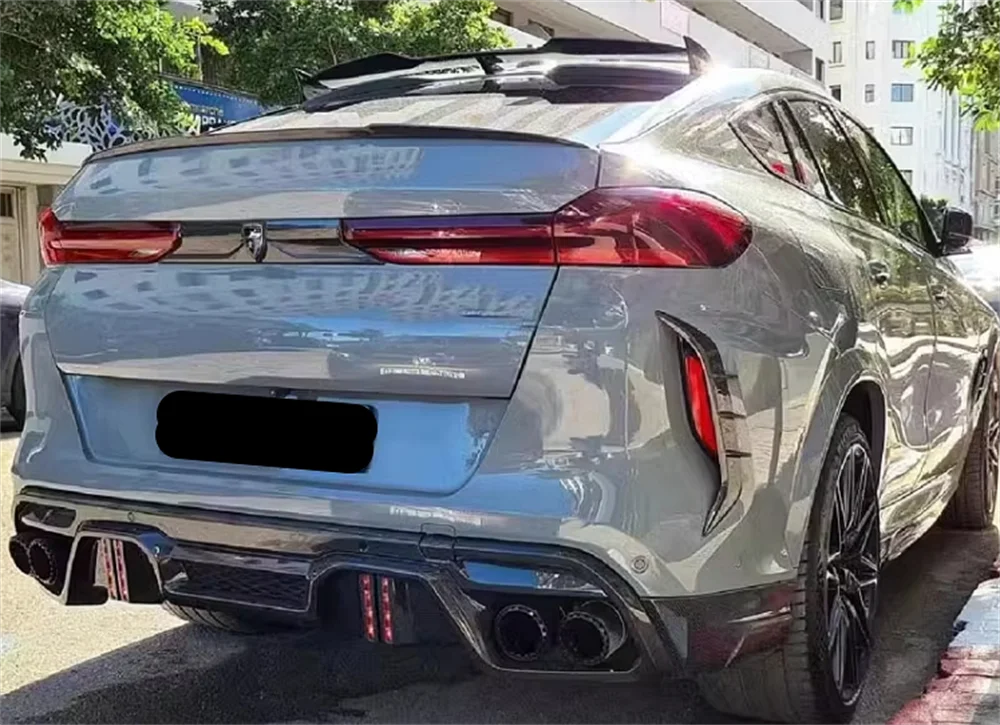

Комплект кузова из углеродного волокна в стиле LD для BMW X6M F96, задний диффузор, светодиодный фонарь задней двери с кованым узором, премиальные детали кузова