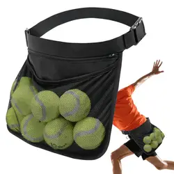 Pickleball Ball Bag Pickle Ball Holder Waist Bag Carrier Oxford Cloth Pouch Ball Fanny Pack With Mesh & Adjustable Waist For