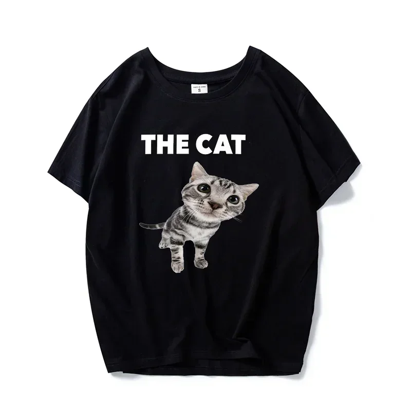 Women's Harajuku fashion couple loose street style Y2K clothingTop self-designed trendy men's T-shirt cute cat cute pig T-shirt