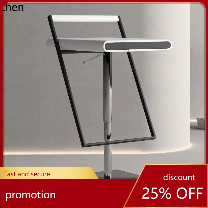 HT Stainless Steel Swivel Table Chair Household High Chair Modern Simple Lifting Bar Chair
