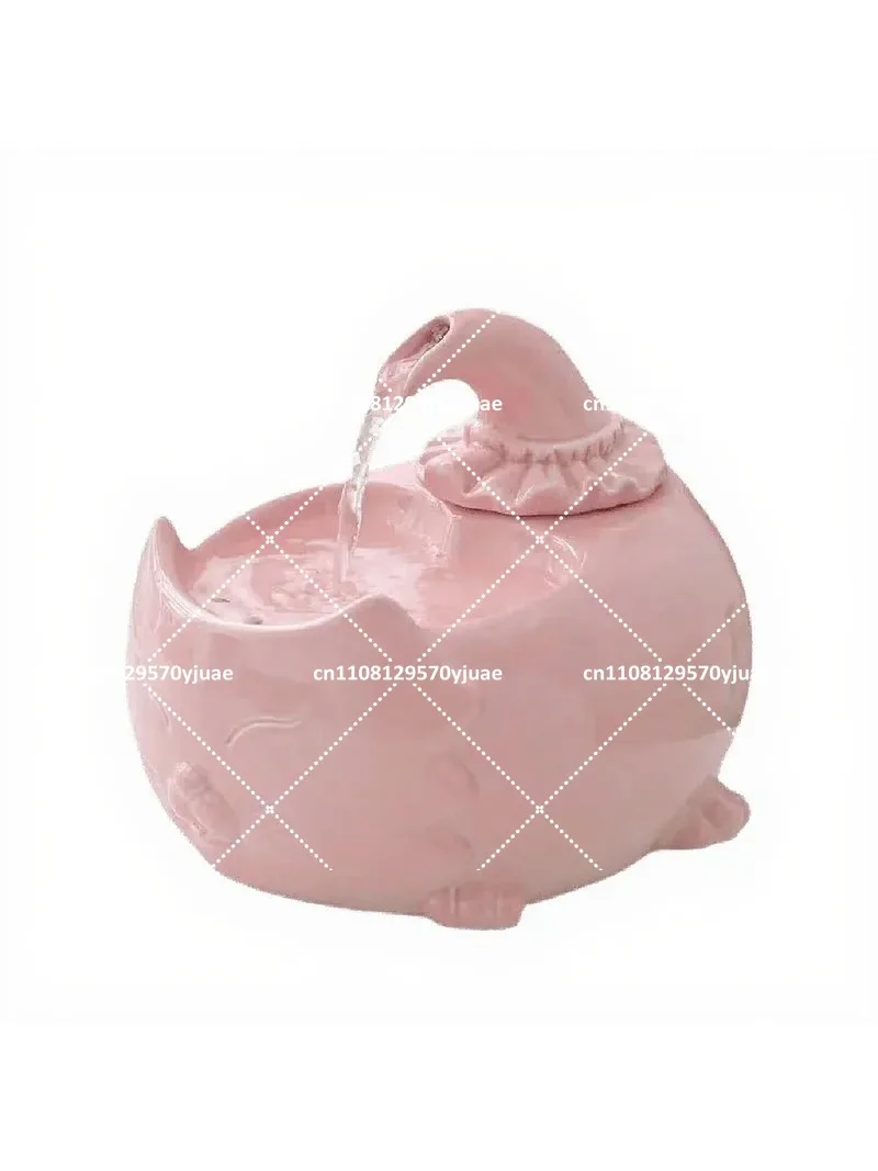 Ceramic Water Fountain for Cats Dogs Automatic Circulating Dispenser Wireless Portable Silent Pump Filter System