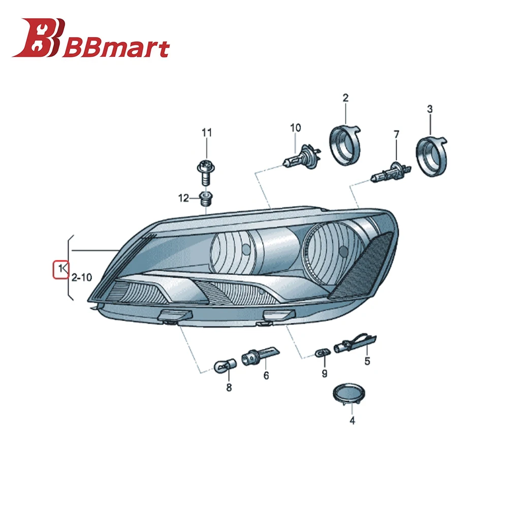 18D941015D BBmart Auto Parts 1 Pcs Front Headlight Headlamp Left For VW Lavida/New Lavida Car Accessories