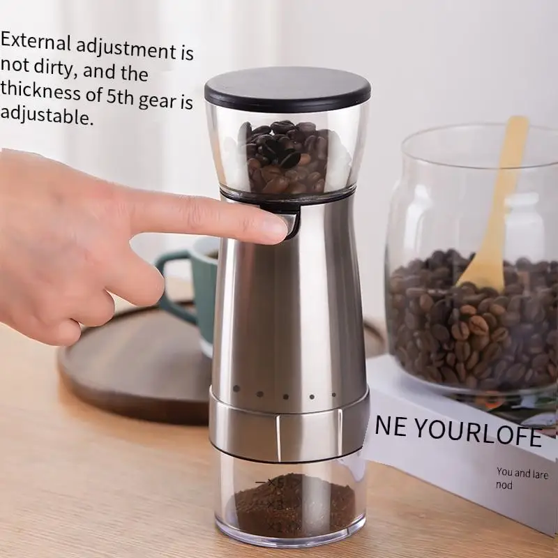 Electric coffee grinder, bean grinder, USB charging grinder, full-automatic household grinder, small bean grinder