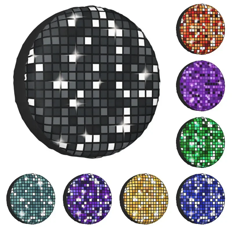 Black Diamond Disco Ball Glitter Spare Tire Cover for Honda CRV 4WD 4x4 SUV Car Wheel Protector 14