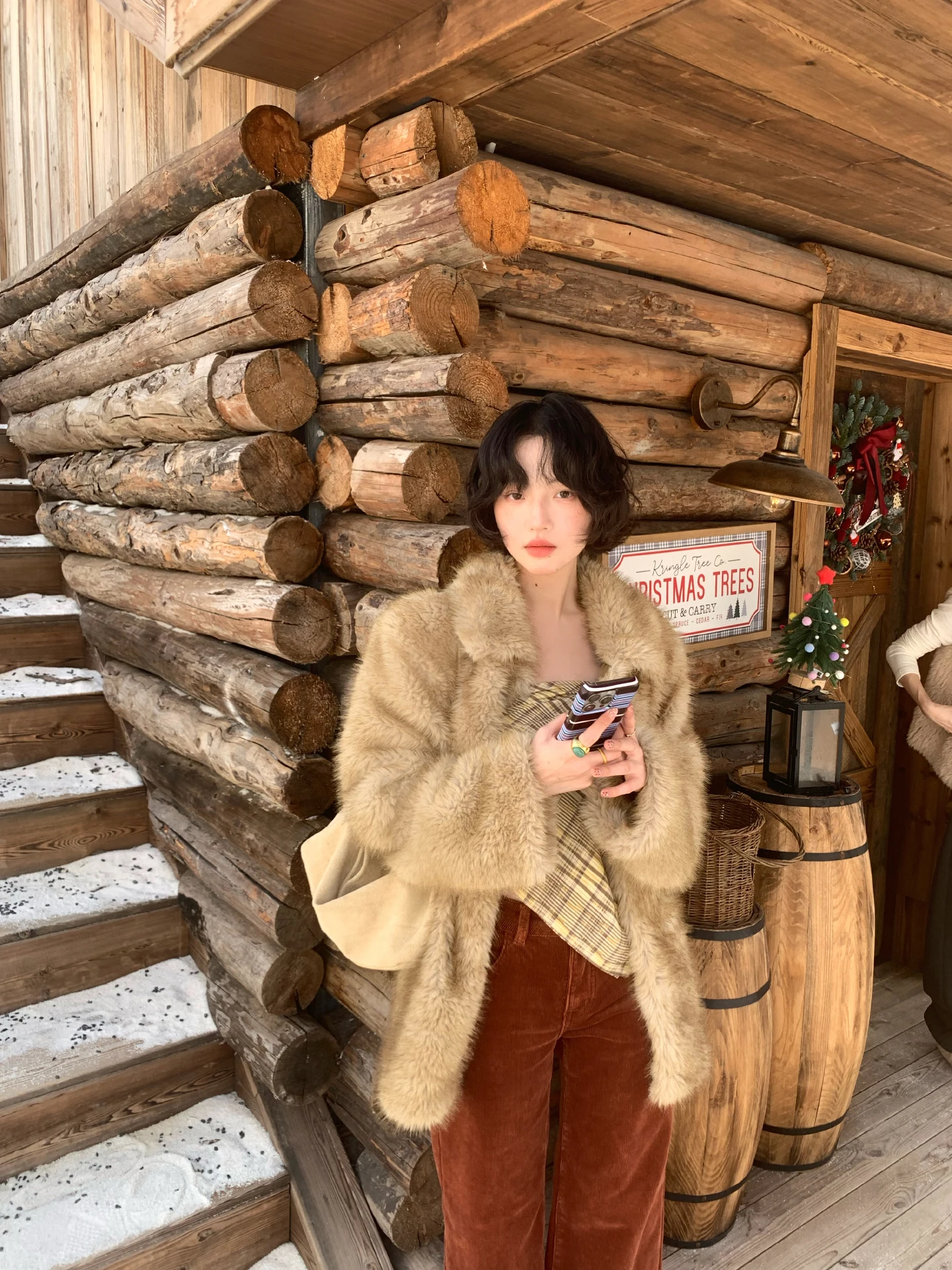 

Женская зимняя куртка Ele Retro с утолщенным воротником, из искусственного меха, экологичная, из полиэфирного волокна, в гонконгском стиле