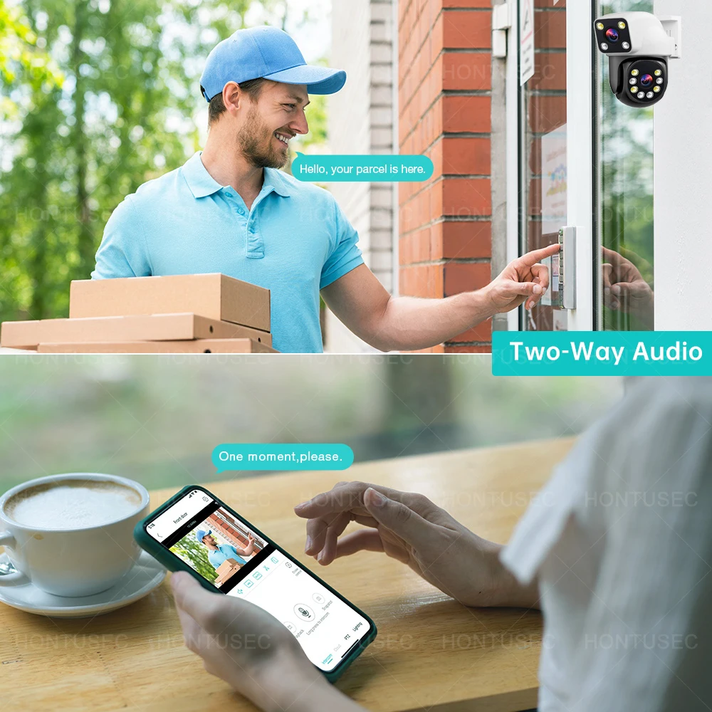 Smartlife 8MP WiFi Tuya Outdoor Camera Mini IP Dual Screens 4MP Home Security Protection IP66 Waterproof Ai Tracking Siren Alarm view 4