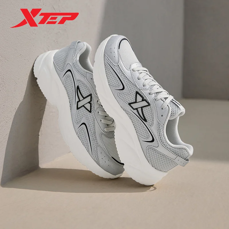 Xtep Running Shoes For Women 2024 Spring Breathable Cushion Women\'s Sports Shoes Lace Up Increase Jogging Sneakers 876118110010