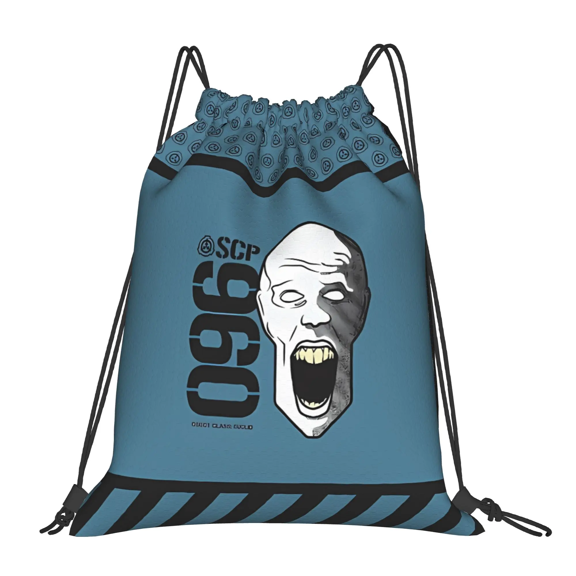 horror aesthetic SCP 096 The Shy Guy SCP Foundation Portable Hiking Drawstring Bags Riding gym Backpack gift Storage Backpacks