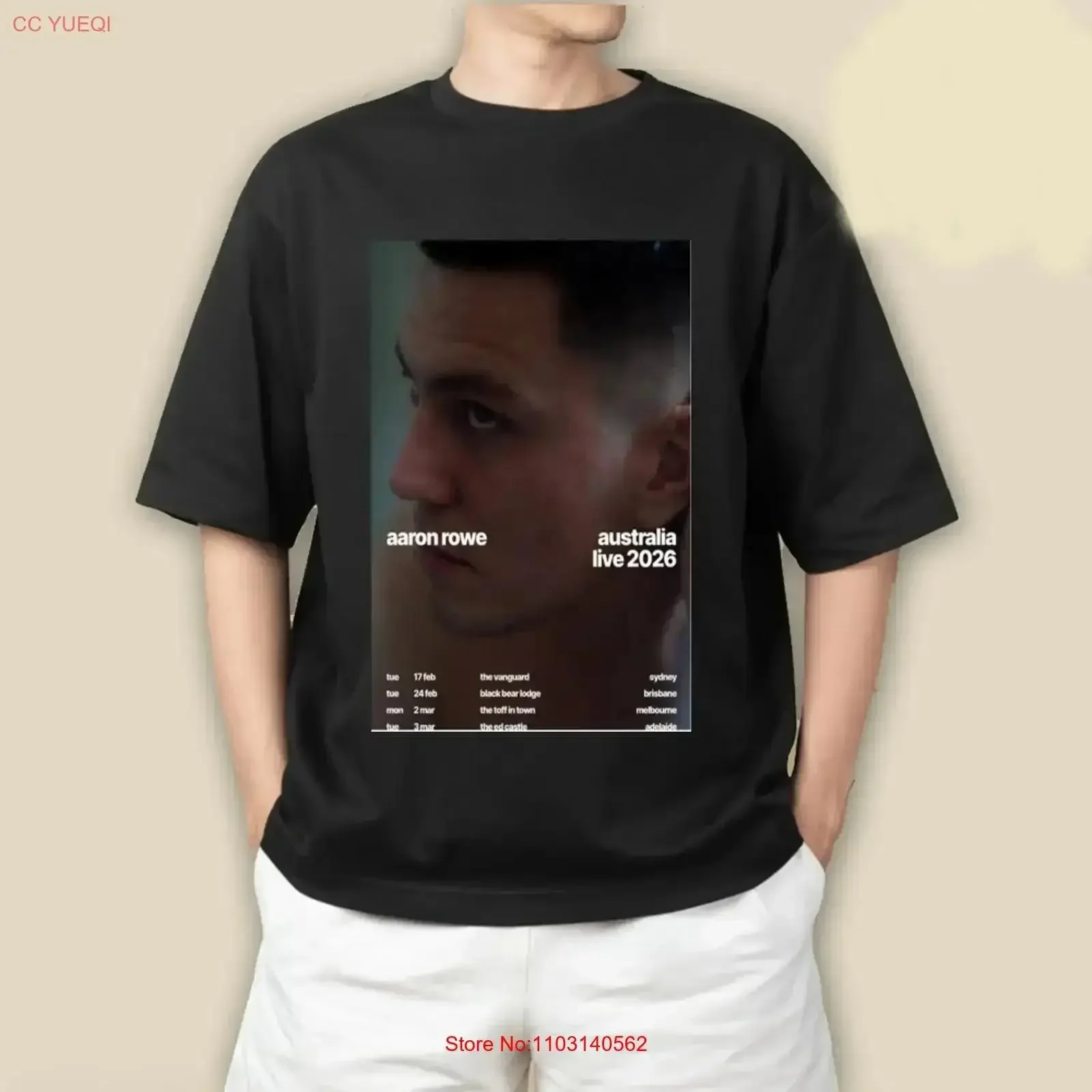 Aaron Rowe Australia Live 2026 T Shirt vintage Washed Comfortable Stylish Slightly Stretched homme Breathable streetwear