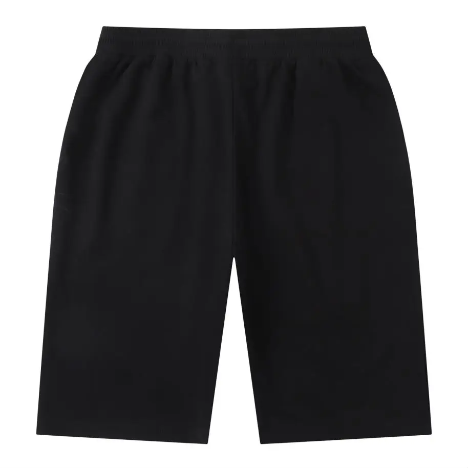 200g Summer Men's 100% Cotton Sports Short Black Elastic Waist Strings Beach Knee Length Trunks Customized Casual Quick Dry Pant