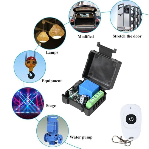 Imagen 2 del producto CENFAYA DC 6V 9V 12V 24V Control remoto inalámbrico 1CH módulo receptor de relé RF interruptor de encendido/apagado modo de palanca para puerta de luz LED