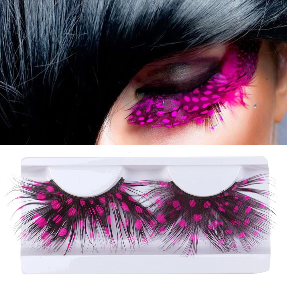 

2Pairs Colorful False Eyelashes Reusable Makeup Extension For Party Costume Cosplay Dance Styles