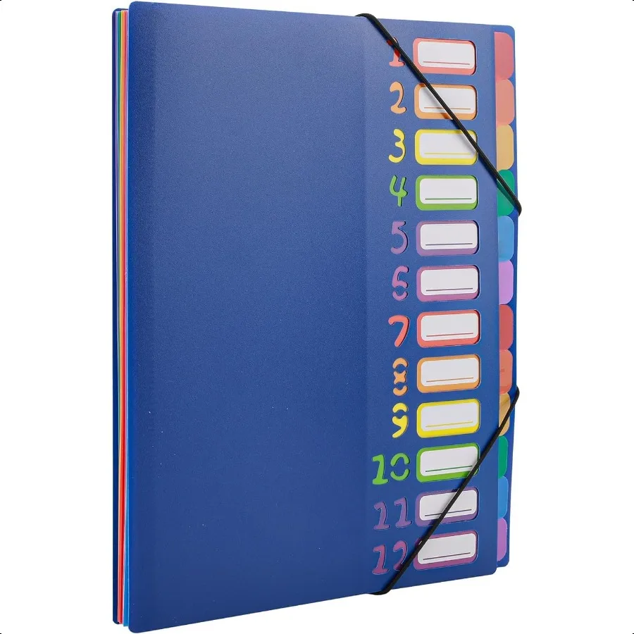 

24 Clear Pocket Expanding File Folder with 12 Colored TabsDurable A4 Letter Size Organizer Holds 300 Sheets Project File Organi