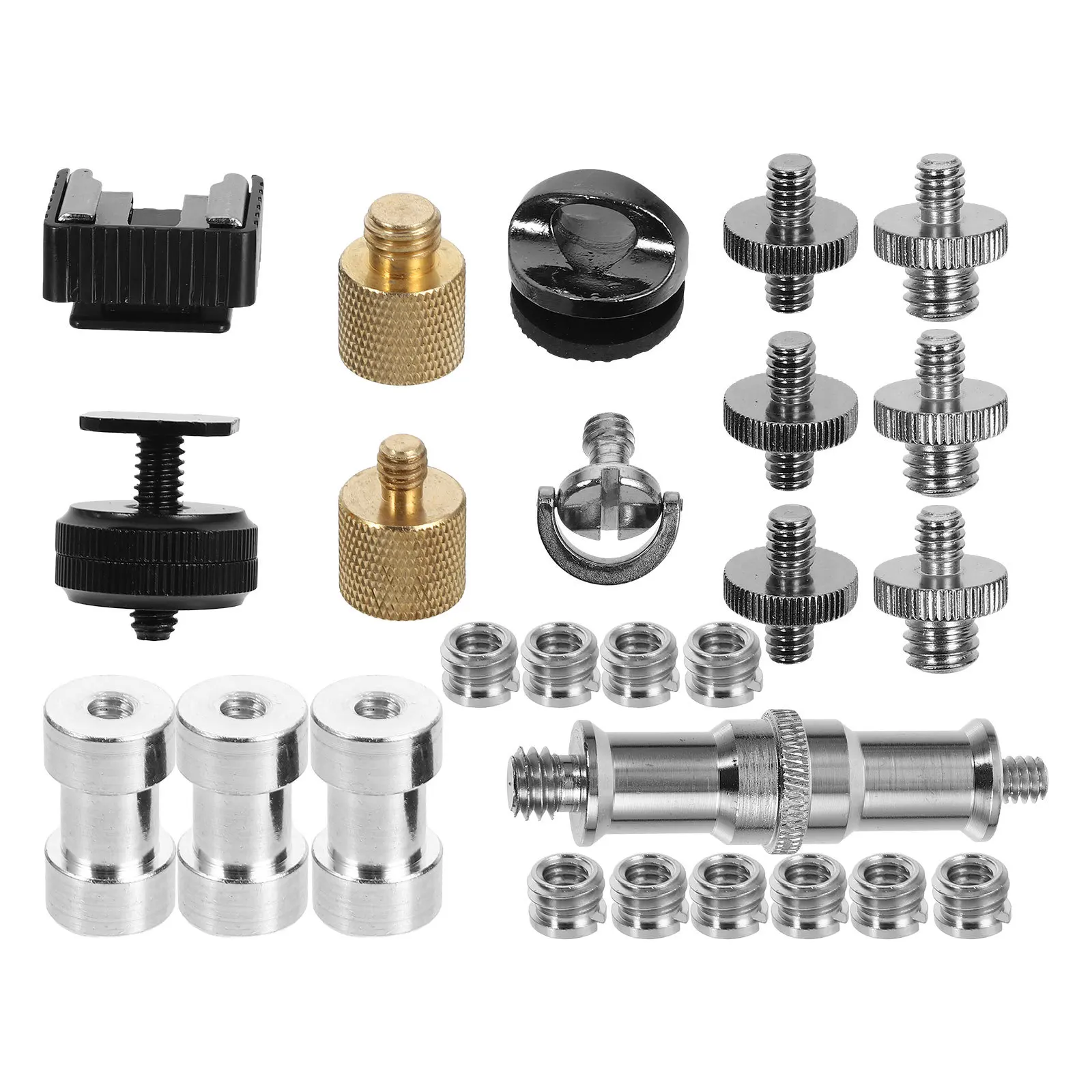 

1 Set Of Screw Kit Alloy 1/4 Inch Double Head Tripod Mount Adapter For Action Camera Durable Tripod Screw Camera Mount Parts