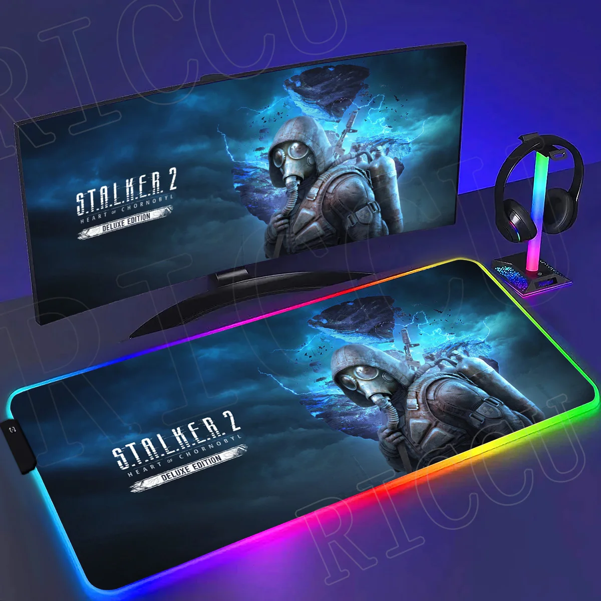 

RGB LED PC accessories 400x900mm Stalker 2 Large Gaming Mouse Pad Computer Laptop HD Rupper Expand Desk Mats Gamer XXL Desk Ma