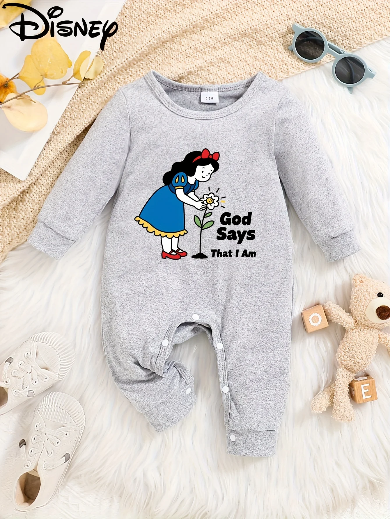 

【Осанторизованный】Белоснежный детский комбинезон с длинными рукавами, милый узор, круглый вырез, мягкий и удобный, можно стирать в машине, подходит для всех сезонов, подходит для уличного ношения