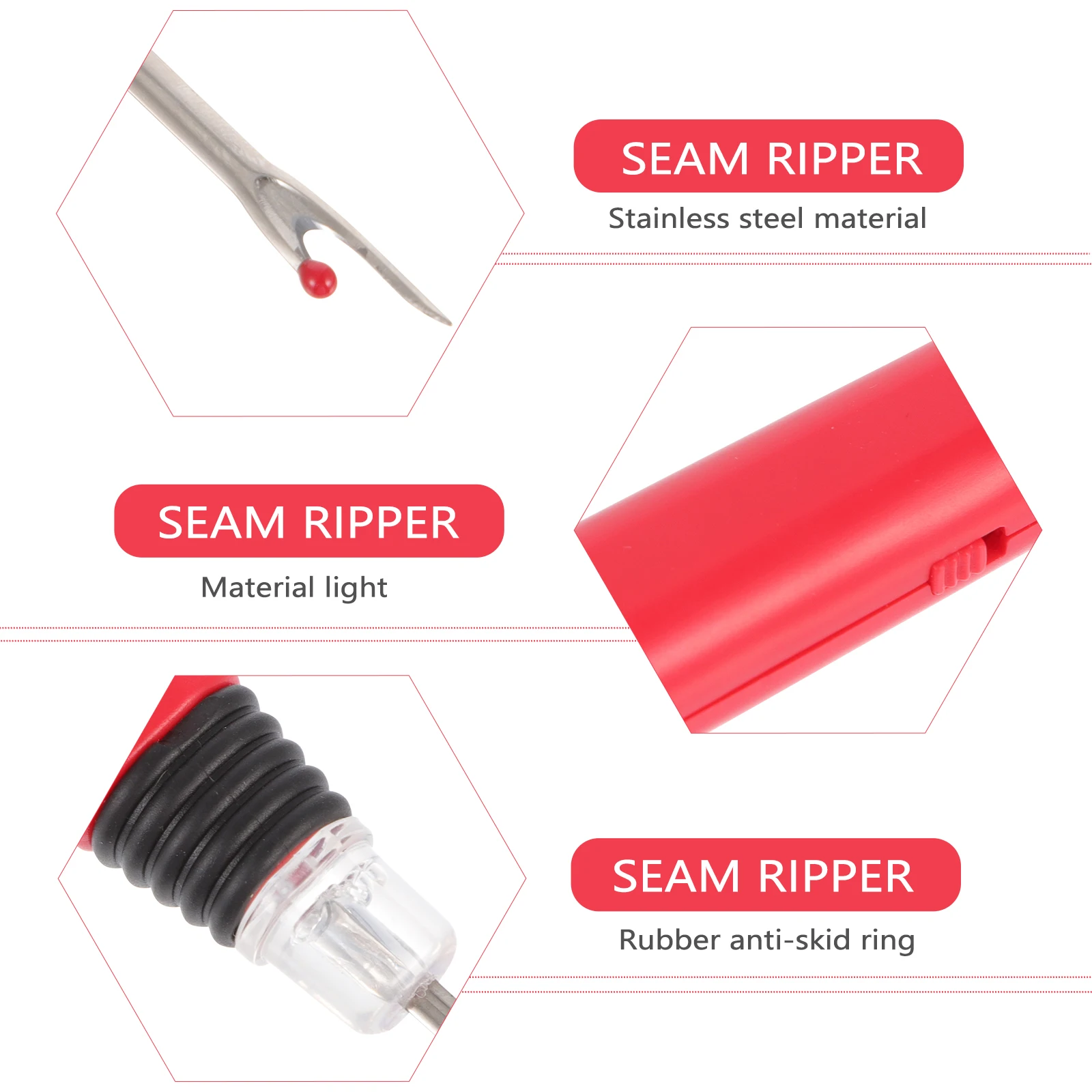 

1Pcs Seam Ripper Thread Cutter Disconnector Release Stitch Unpicker Quick Seam Removal Anti-Slip Handle Lightweight Sewing