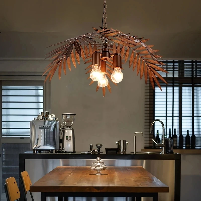 Modern industrial LED E27 coconut tree chandelier tropical bohemian style parlor dining room bedroom lobby hotel hanging lights