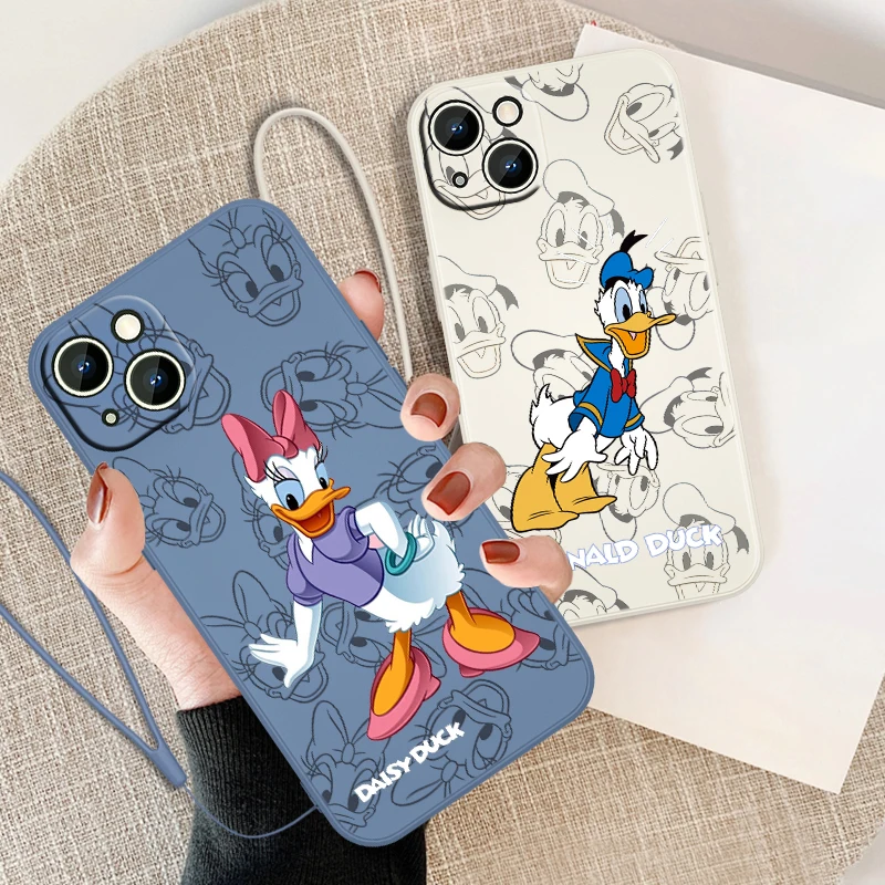 

Donald Duck Cartoon For Apple iPhone 14 13 12 Mini 11 Pro XS MAX XR X 8 7 6S SE Plus Silicone Soft Liquid Phone Case Coque Capa