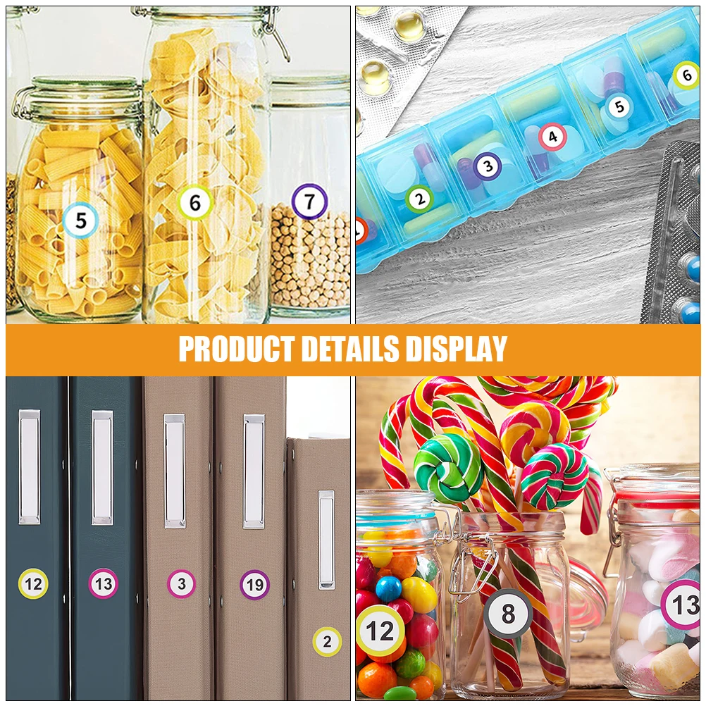 

Round Number Stickers Multi-Function Adhesive Labels For Classification Office Home Storage Jar Keys Labeling