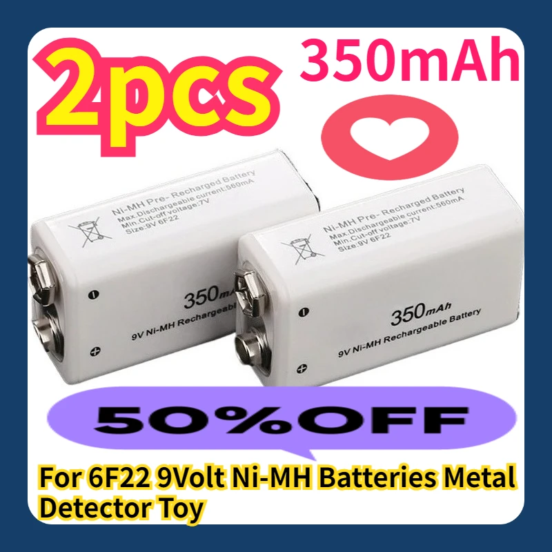 

For 6F22 9Volt Ni-MH Batteries Metal Detector Toy