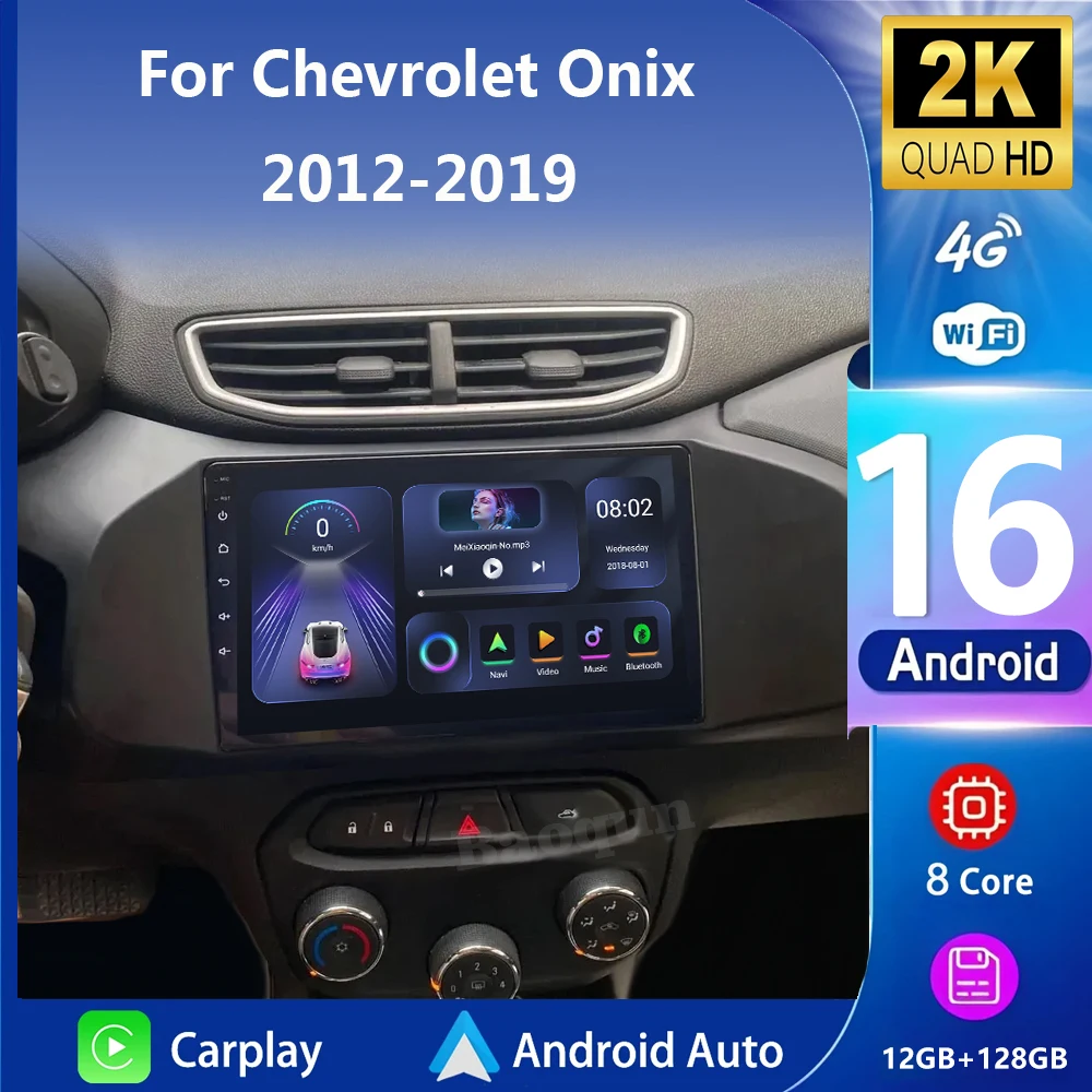 Radio de coche Carplay para GM Chevrolet Onix Prisma Joy Pressroom LT LTZ 2012-2019 navegación GPS Android Auto reproductor Multimedia 4G