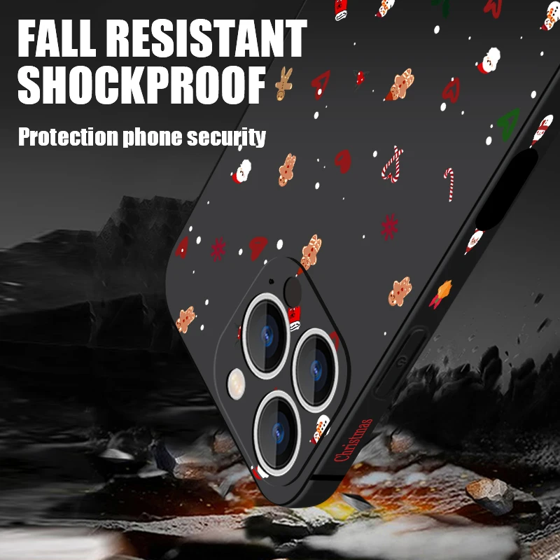 لطيف البسيطة الكرتون عيد الميلاد الحبل القضية آيفون 17 برو ماكس غطاء آيفون 16 برو ماكس فوندا آيفون 13 15 14 12 11 16E الهواء