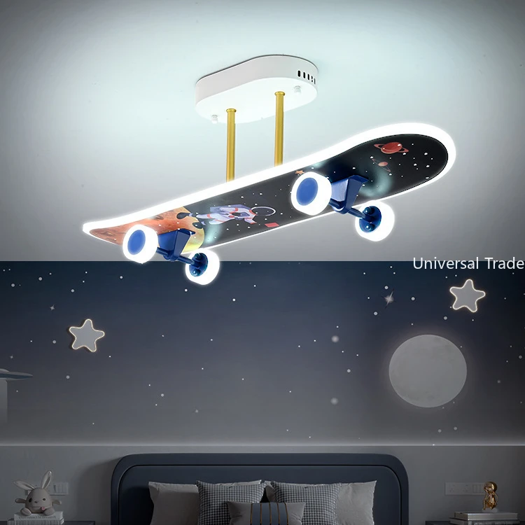 Children's Lights Bedroom Ceiling Lights Simple Modern Astronaut Star Scooter Cartoon Creative Space Home Ceiling Lights