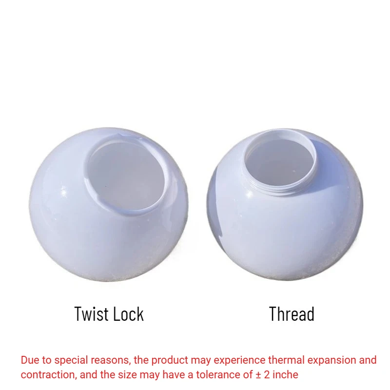15/20cm White Acrylic Replacement Globe Cover with Fitter Neck for Ceiling Wall Fixtures Lamp Posts or Streetlights Not Glass