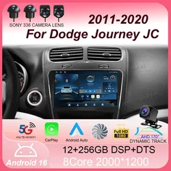 For Dodge Journey JC 2011 - 2020 Android 16 Car Radio Multimedia Video Player Navigation stereo GPS
