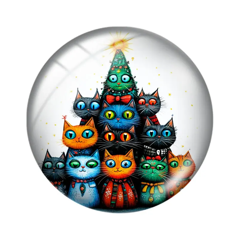 Winter Animals 10pcs 12mm/18mm/20mm/25mm Round photo glass cabochon demo flat back Making findings