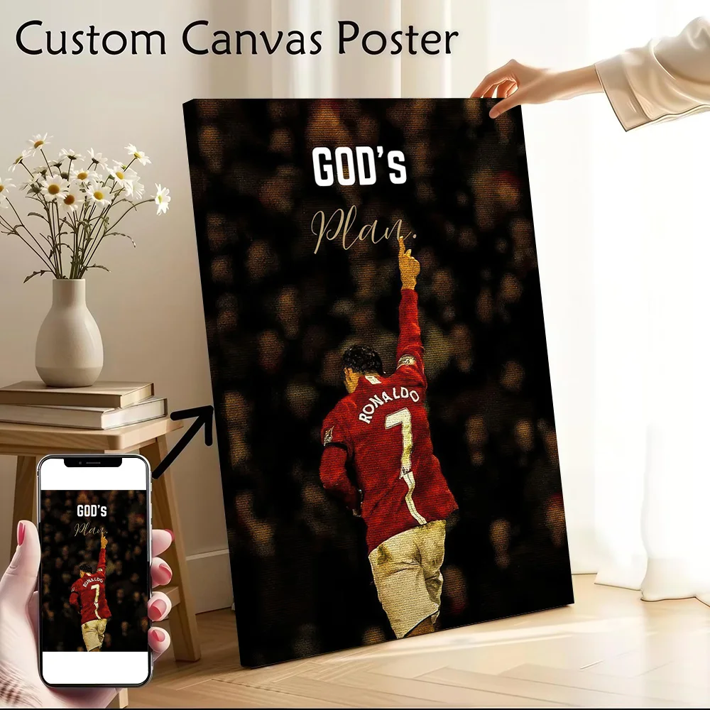 Cristiano Ronaldo God's Plan Printed Canvas Poster Personalized High Quality Wall Art Paintings for Decorative Picture Bedroom