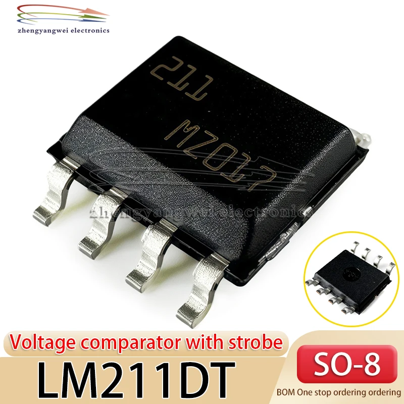10PCS LM211DT LM211 SOP-8 Voltage Comparator Chip IC with Strobe