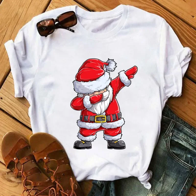 Dabbing Santa Claus Christmas Patches for Clothes Heat Transfer Thermal Stickers DIY Kids T shirt Iron on for Women Appliqued