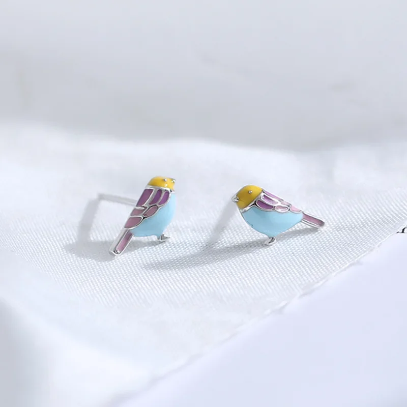 New Hot 925 Sterling Silver color bird Earrings for Women Girls Gift Fashion Statement Jewelry