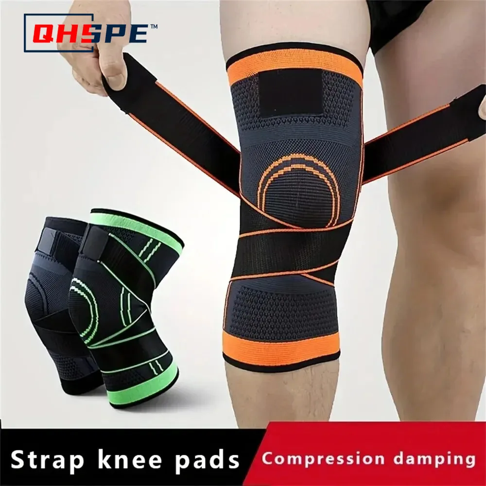 1PC Sports Knee Pad Men Pressurized Elastic Knee Pad Support Fitness Gear Basketball Volleyball Brace Tennis Cycling Protector