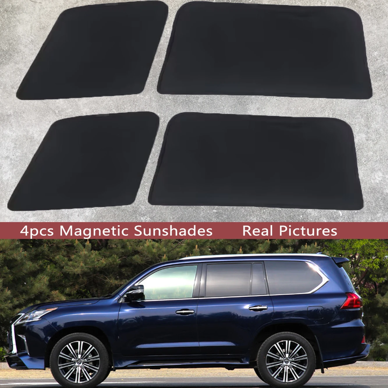 Magnetic Car Sunshades Shield Windshield Frame Curtain Sun Shades For Lexus LX 570 LX570 J300 300 2016 - 2021 2017Accessories