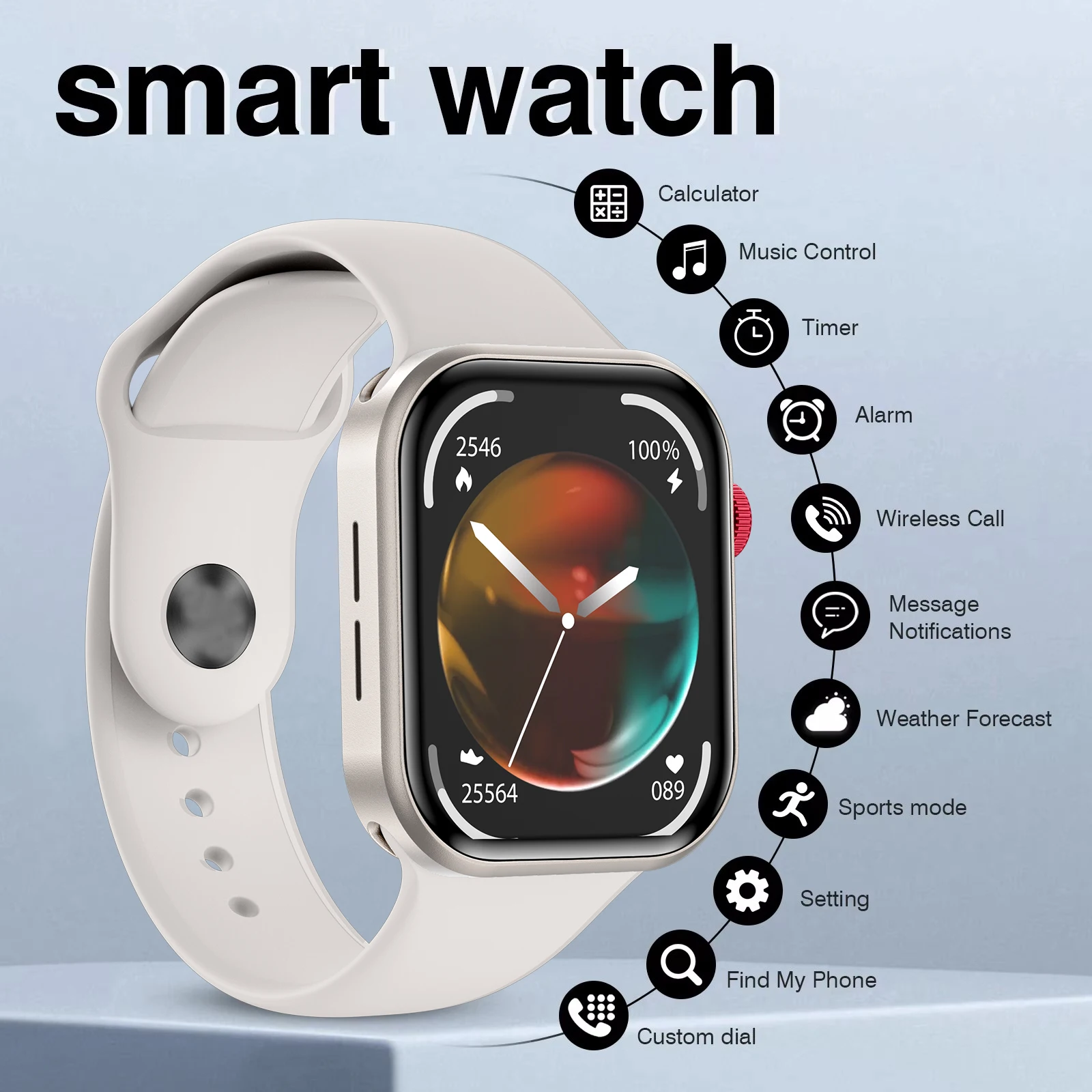 Z03Pro 2,01 Zoll Smartwatch mit Drahtloser Anruffunktion, Anpassbarem Zifferblatt, Multi-Sport-Armband, Mehreren APP-Erinnerungen für Männer und Frauen 2026