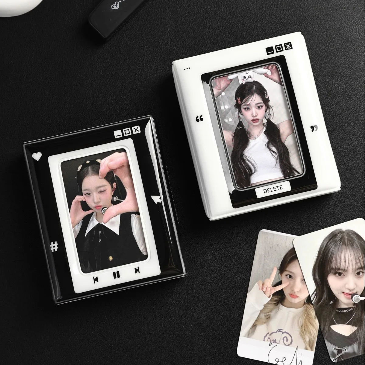 Kawaii Black and white envelope card package PVC 3 inch card book contains Polaroid photo album Kpop Photo Card Album Photocards