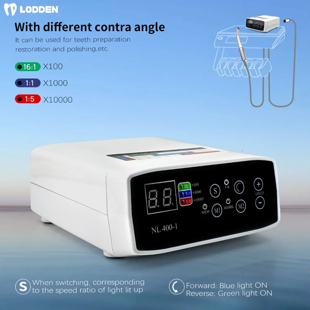 Loden Dental Electric Motor 16:1 Contra Angle With LED Digital display 2/4 Hole Dentistry Micromotor Machine Dental Equipment