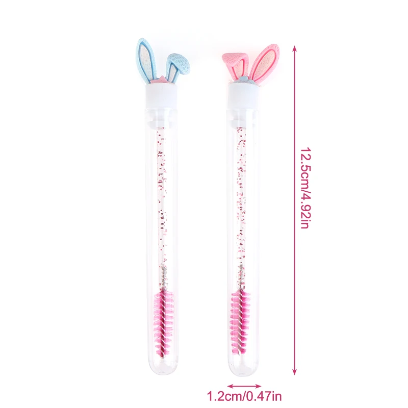 Rabbit Ear Crystal Rod Eyelash Brush Reusable Eyelash Brush Tube Disposable Eyelash Stick Eyebrow Brush Replaceable Dustproof